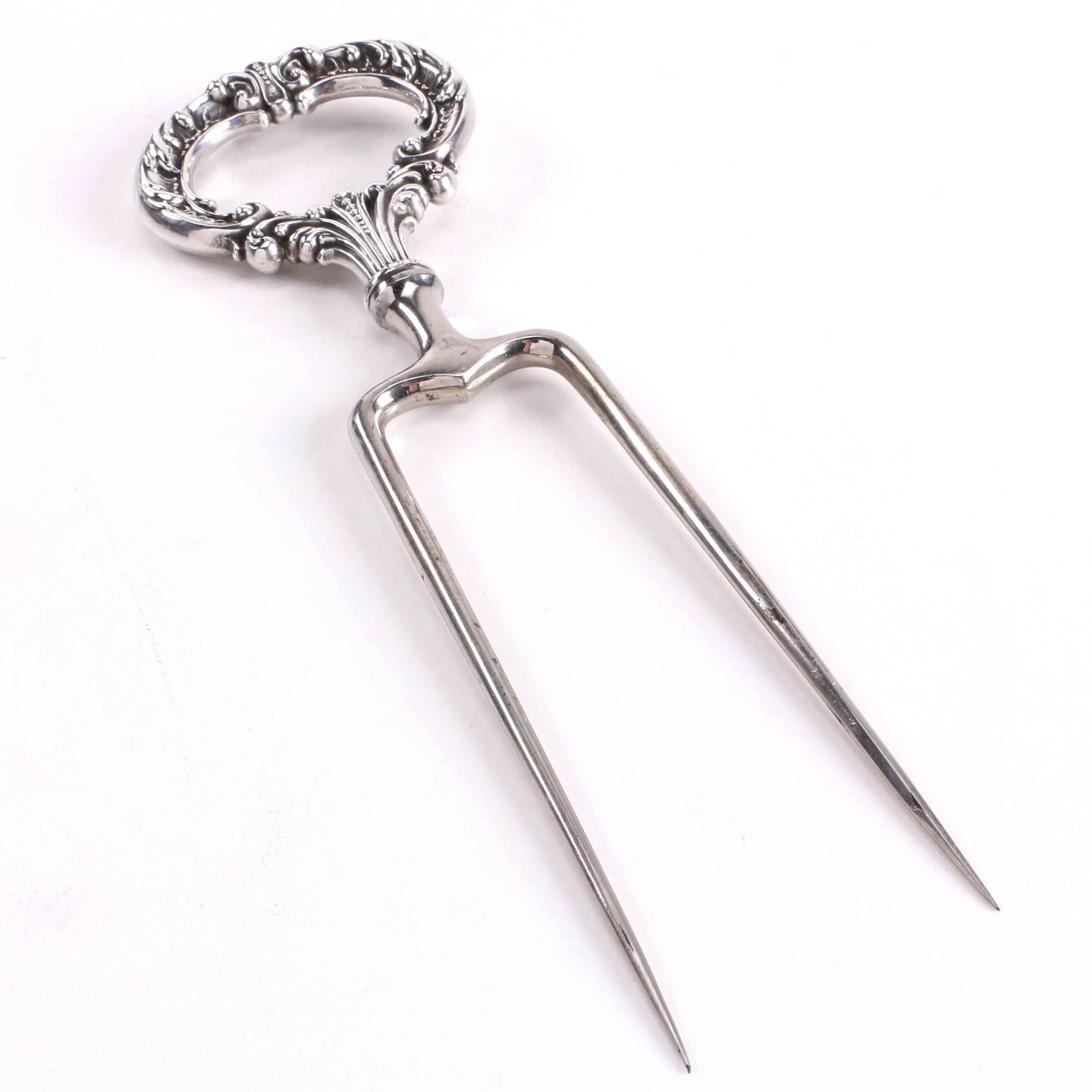 Sterling Silver Handled Roast Holder