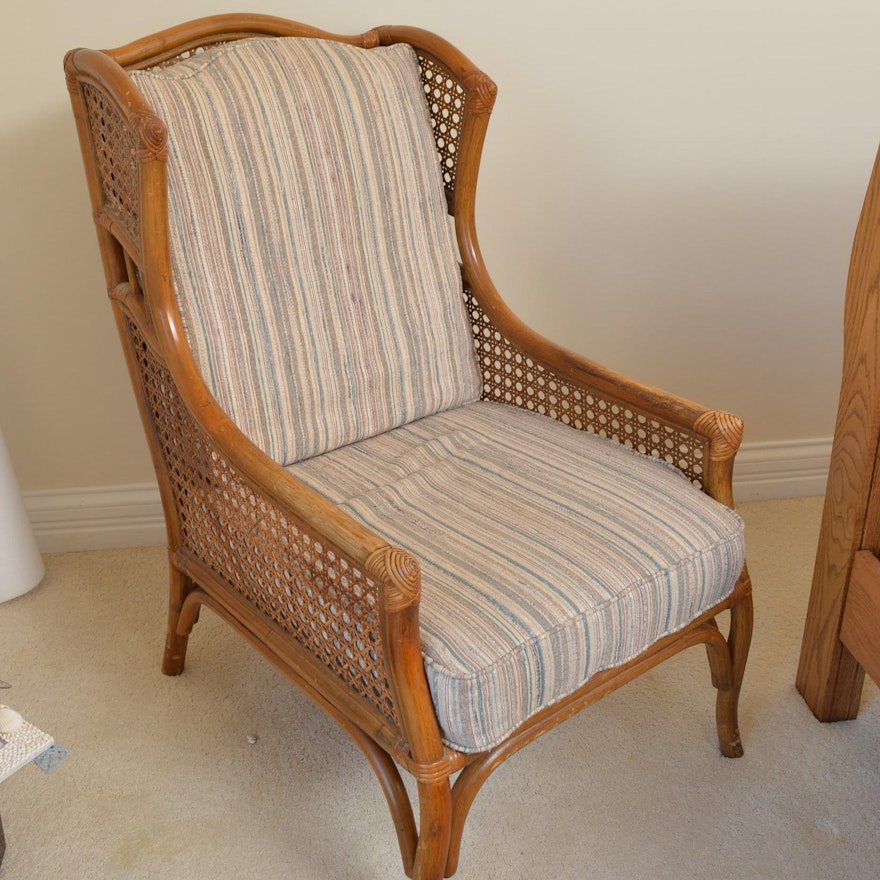 Bentwood and Cane Wingback Chair