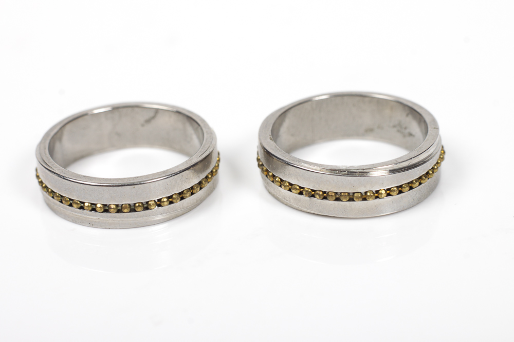 Collection of Titanium and Silver Toned Rings