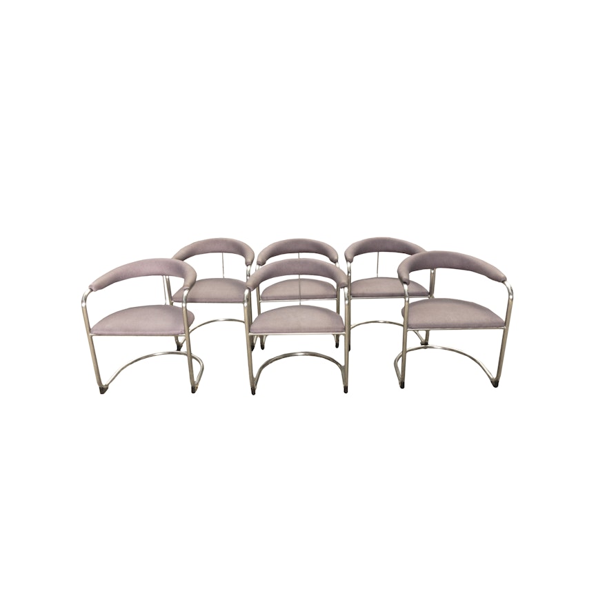 Thonet Metal Upholstered Armchairs