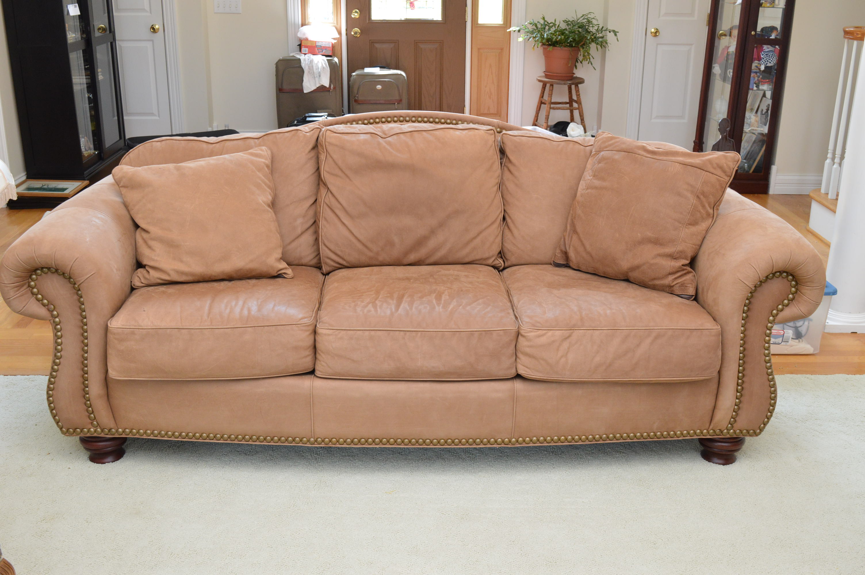 Nubuck Style Leather Sofa by Thomasville