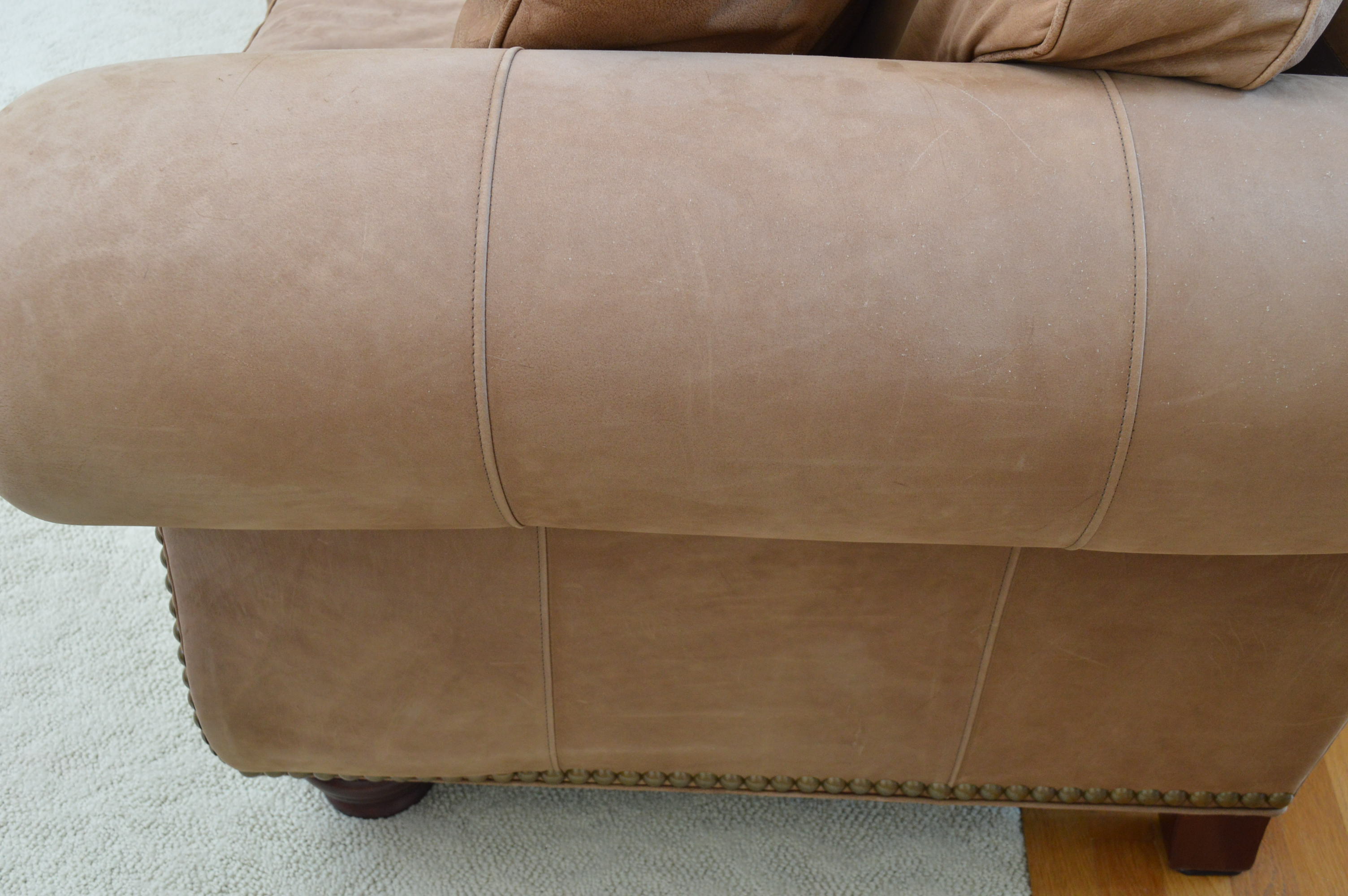 Nubuck Style Leather Sofa by Thomasville