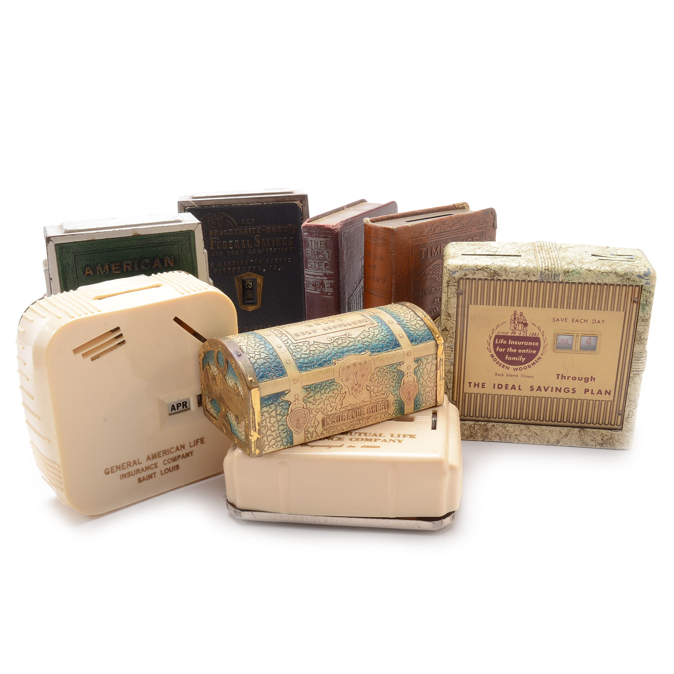 Vintage Coin and Calendar Banks