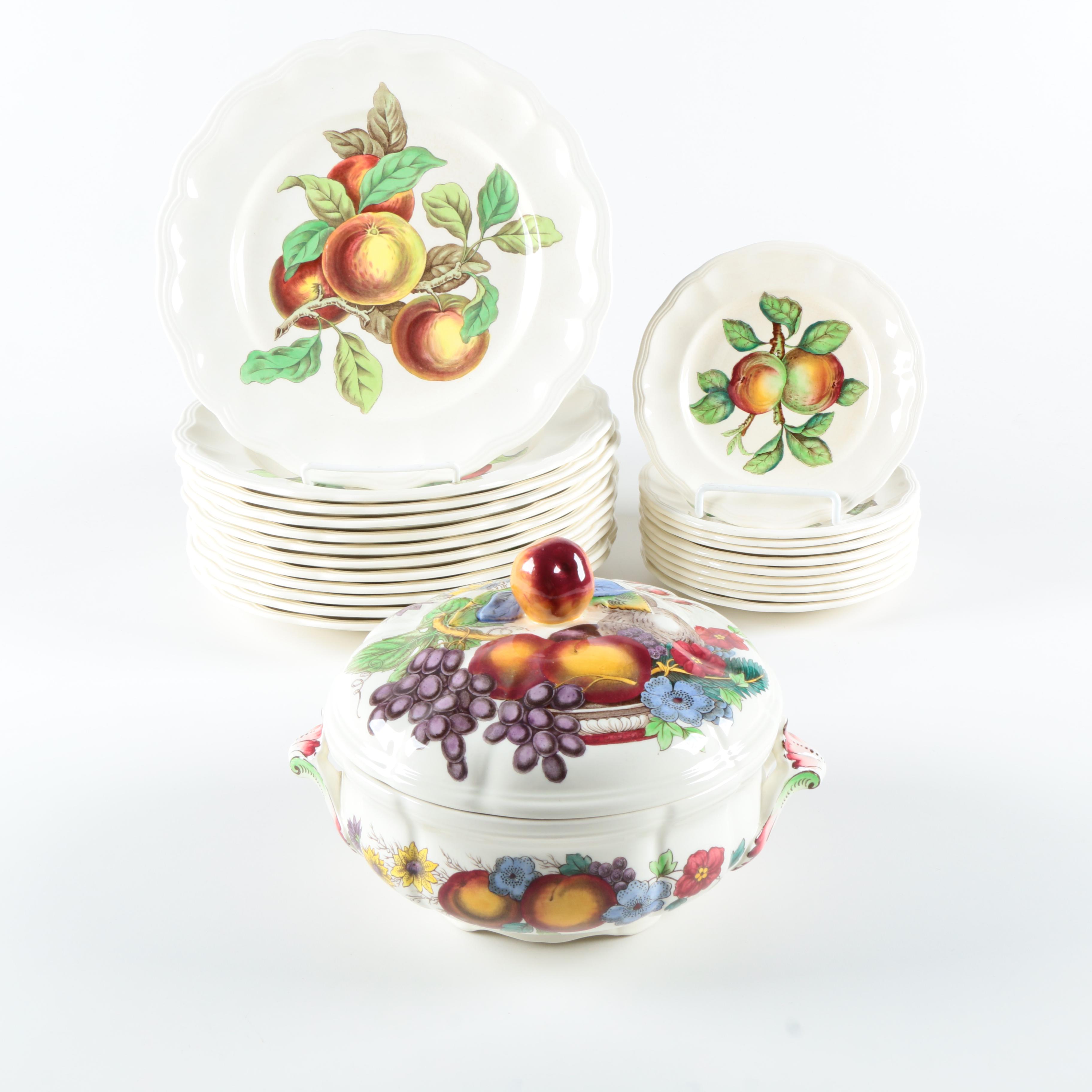 "Reynolds" Plates and Covered Vegetable Dish by Spode