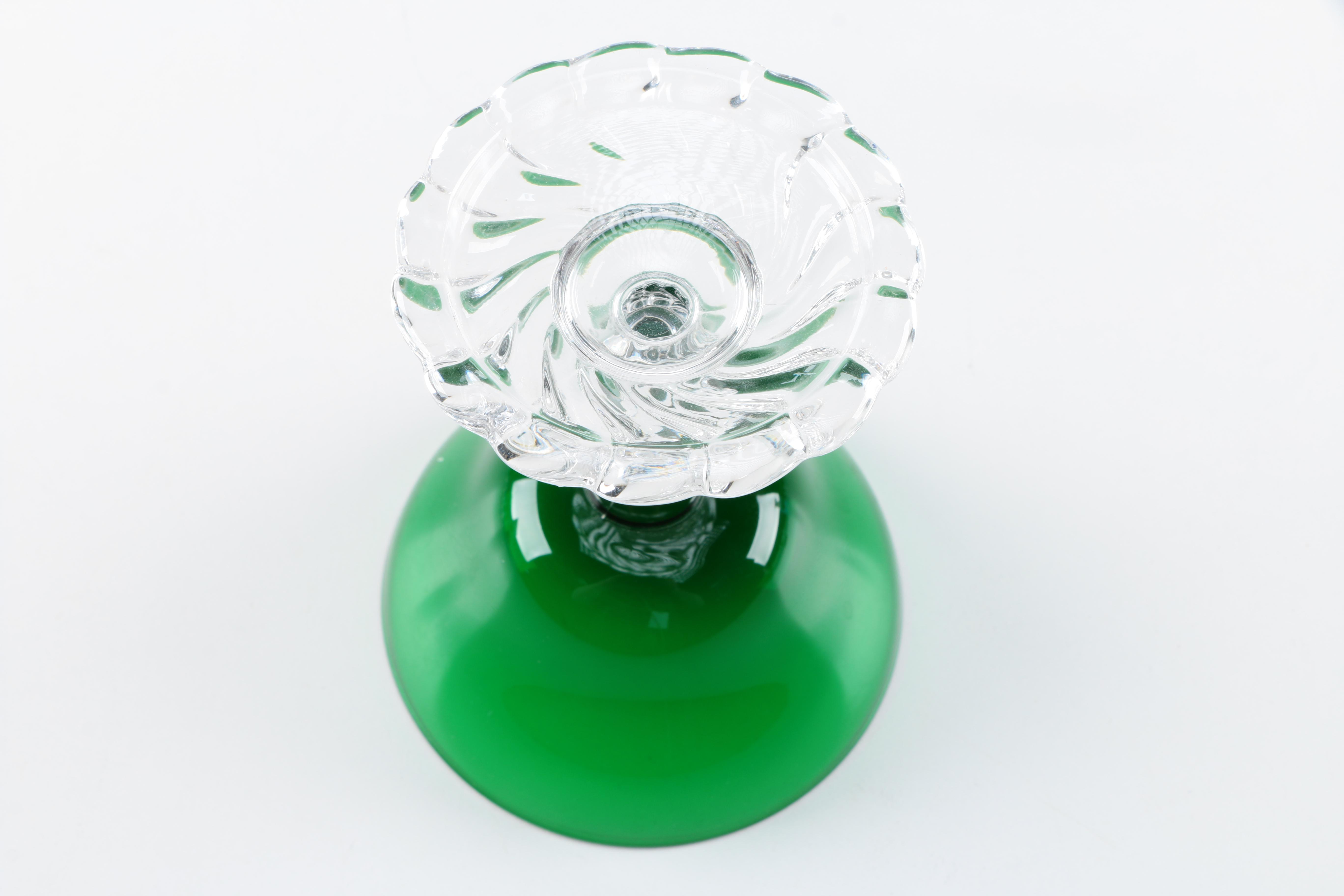 Set of Vintage Green Stemware