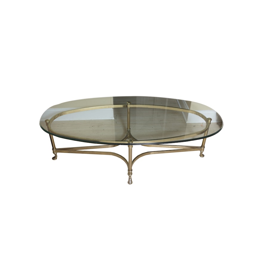 Vintage Glass Top Coffee Table