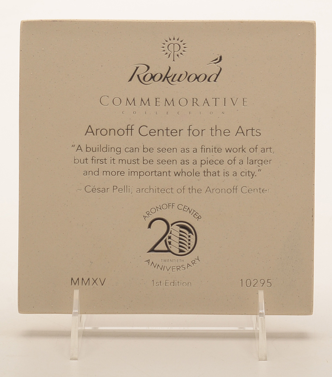 Rookwood Pottery 1st Edition Commemorative "Aronoff"  Tile