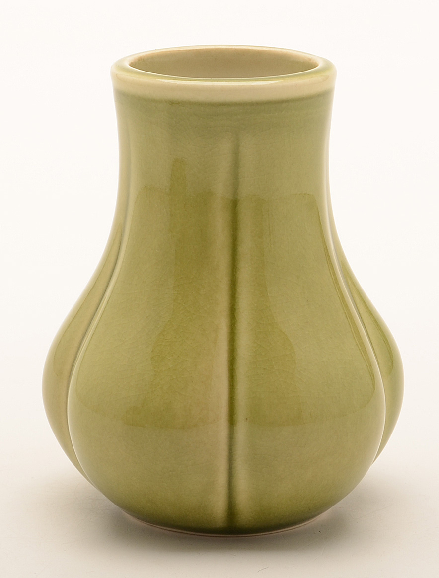 Set of Contemporary Rookwood Art Pottery Green "Clove" Vases