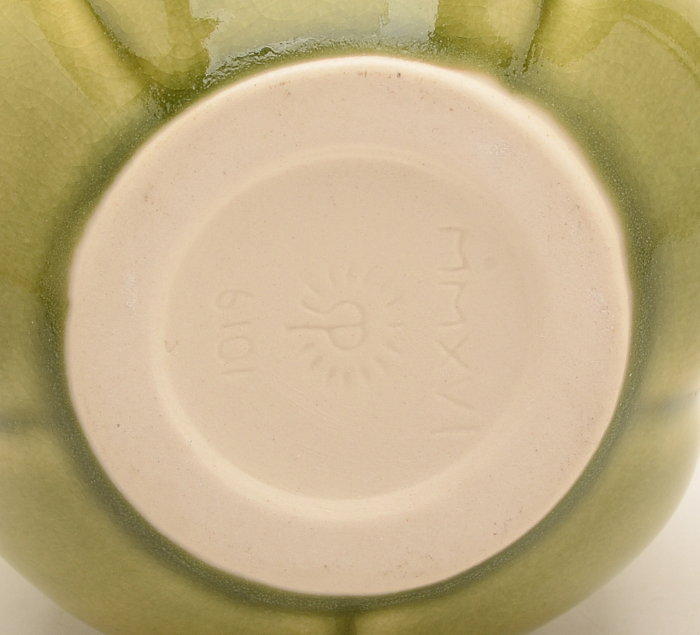 Set of Contemporary Rookwood Art Pottery Green "Clove" Vases