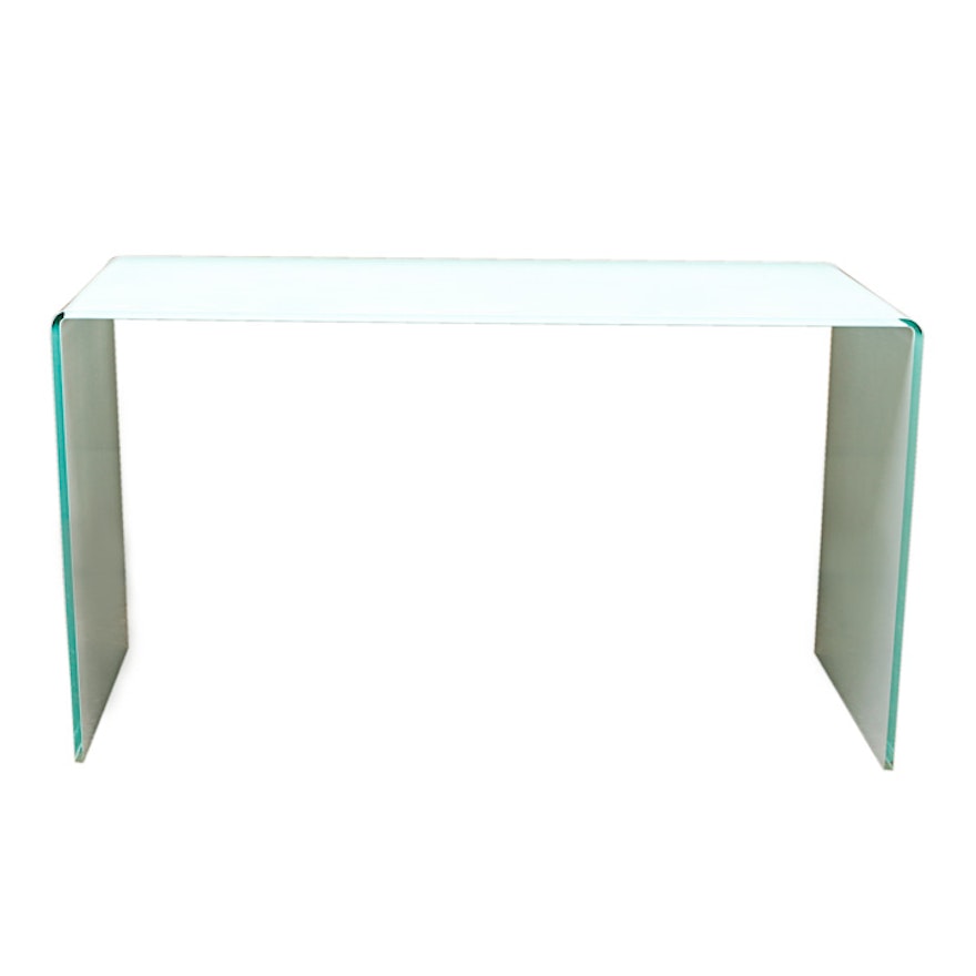 Contemporary Frosted Glass Console Table