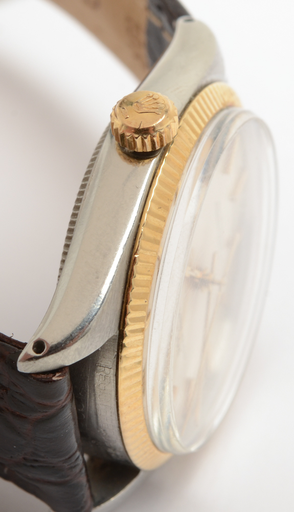 Vintage Rolex Date 18K Yellow Gold Bezel Watch with Box