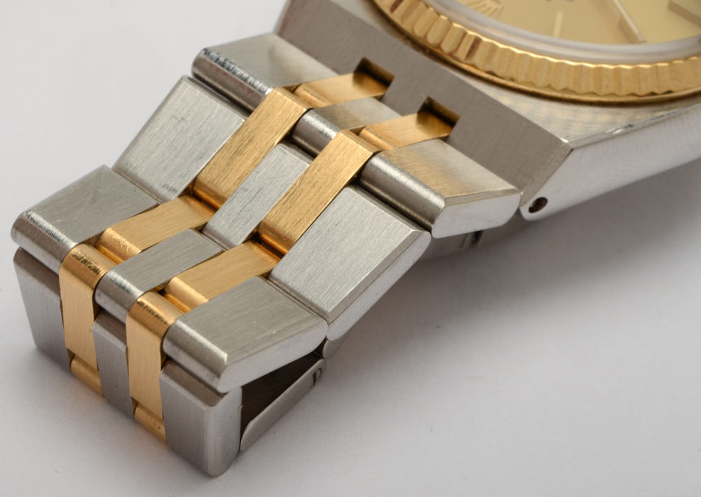 Vintage Rolex Oyster Quartz Datejust 18K Yellow Gold Bezel Watch