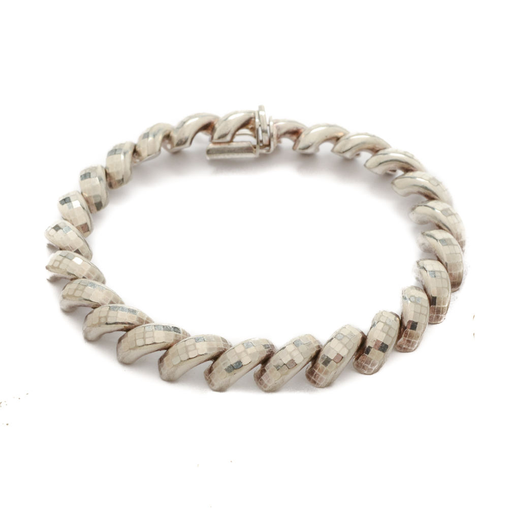 Sterling Silver Curb Linked Bracelet