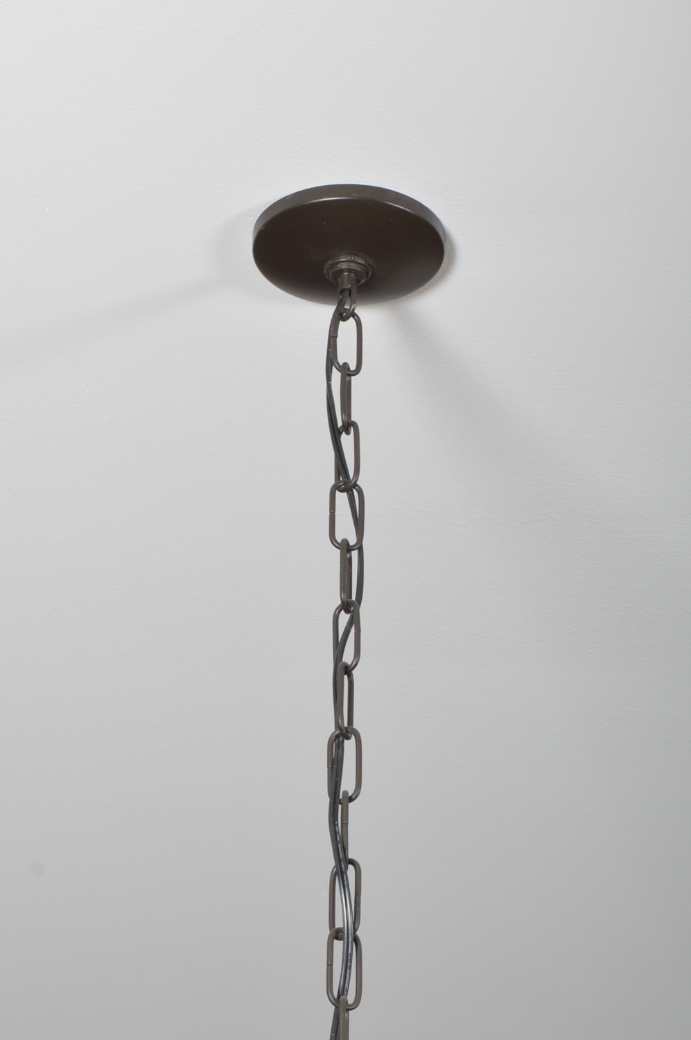 Pair of Black Metal Hanging Light Fixtures