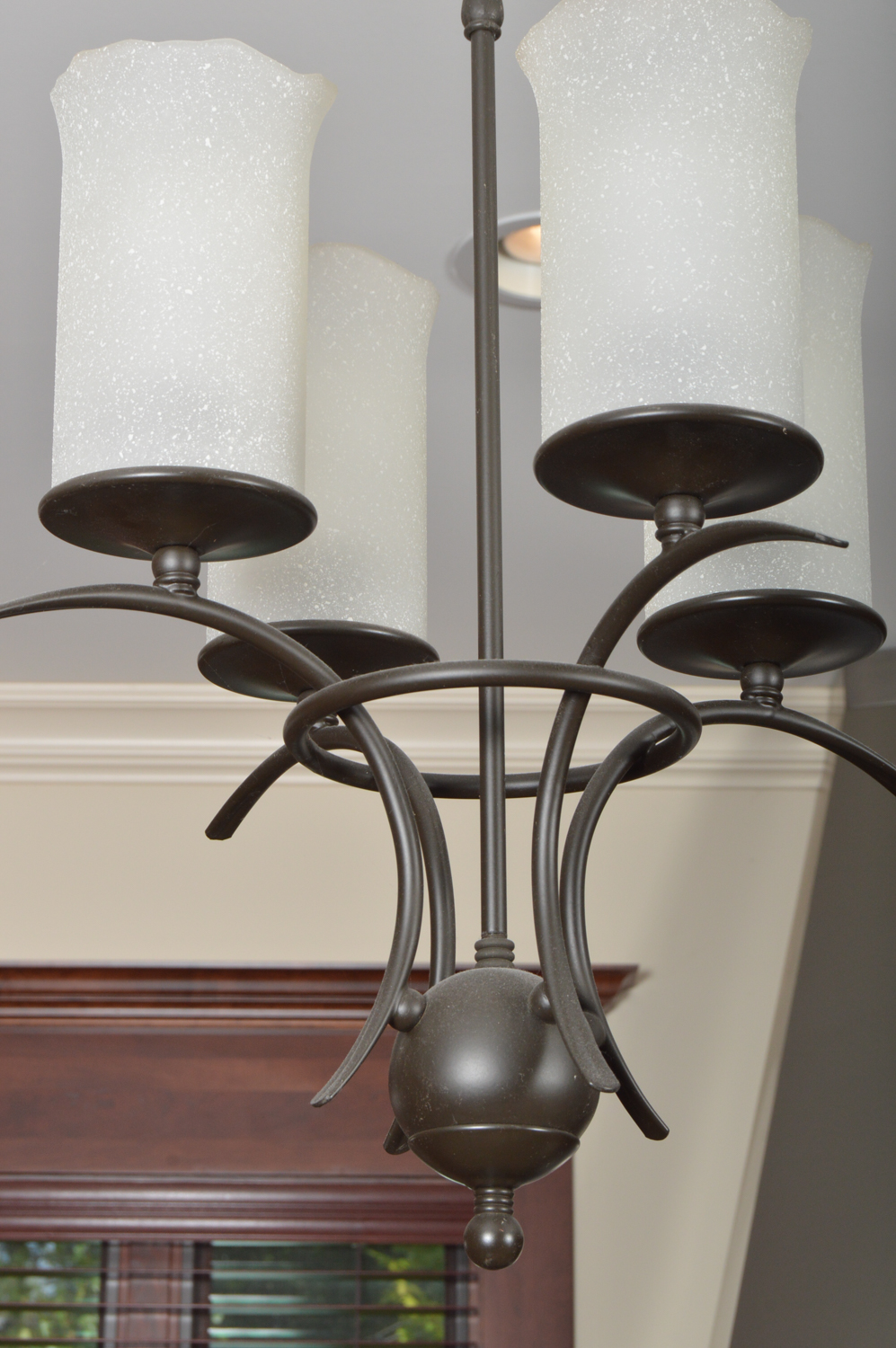 Pair of Black Metal Hanging Light Fixtures