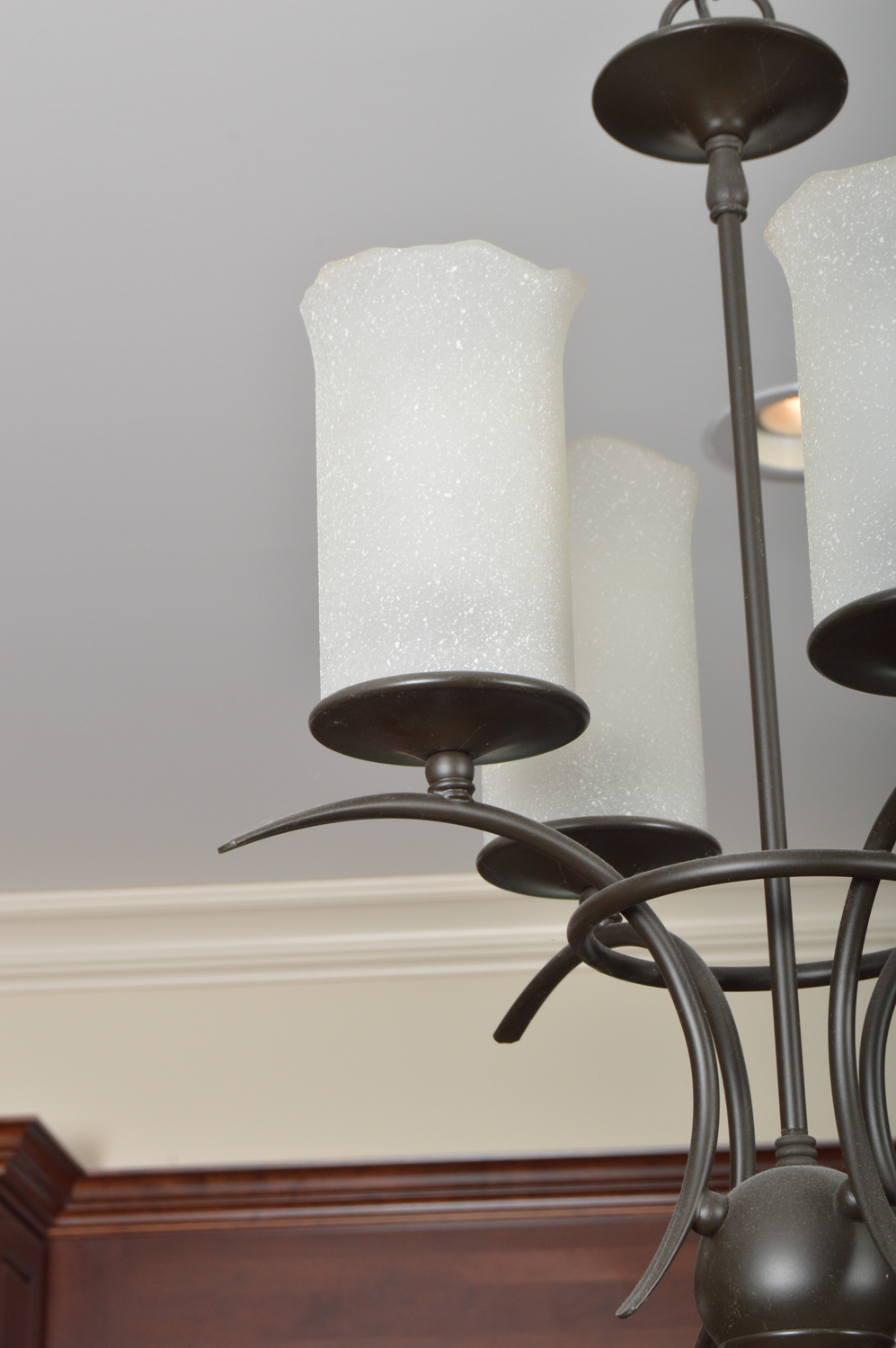 Pair of Black Metal Hanging Light Fixtures