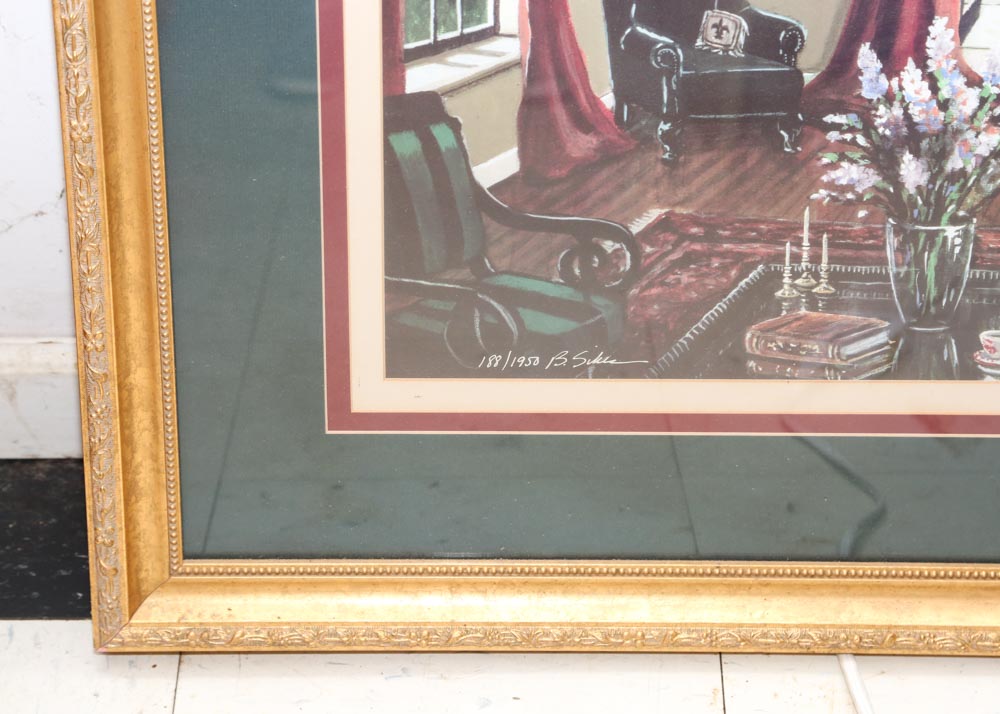 After Bobby Sikes Limited Edition Signed Offset Lithograph "Piano Room"