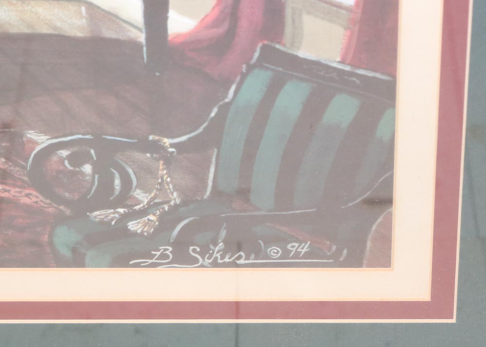 After Bobby Sikes Limited Edition Signed Offset Lithograph "Piano Room"