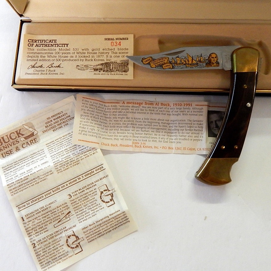 Buck Model 531 "White House History" Folding Knife