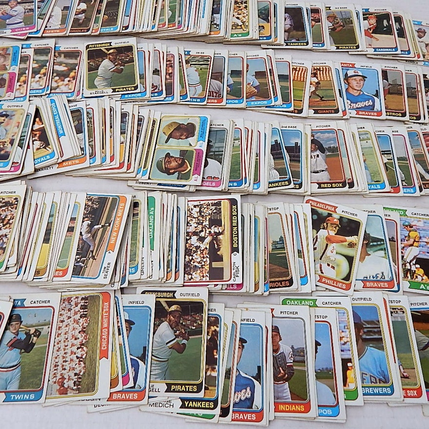 Over Three Hundred 1974 Topps Baseball Cards
