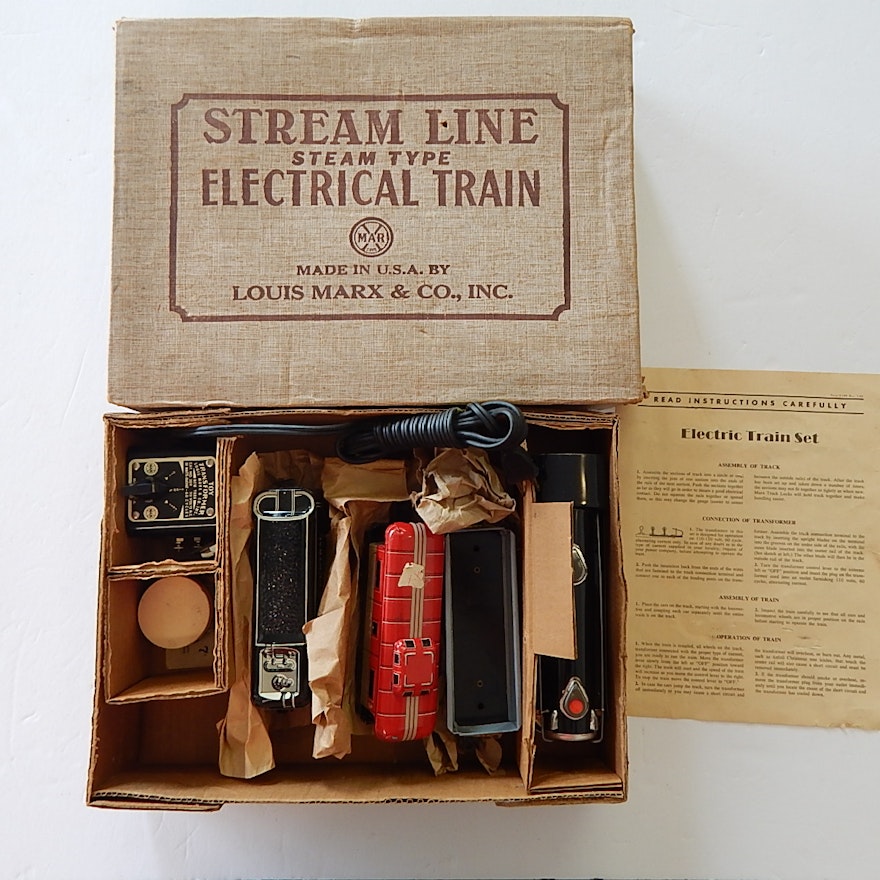 1950s Marx Stream Line Steam Type Electical Train w/Box