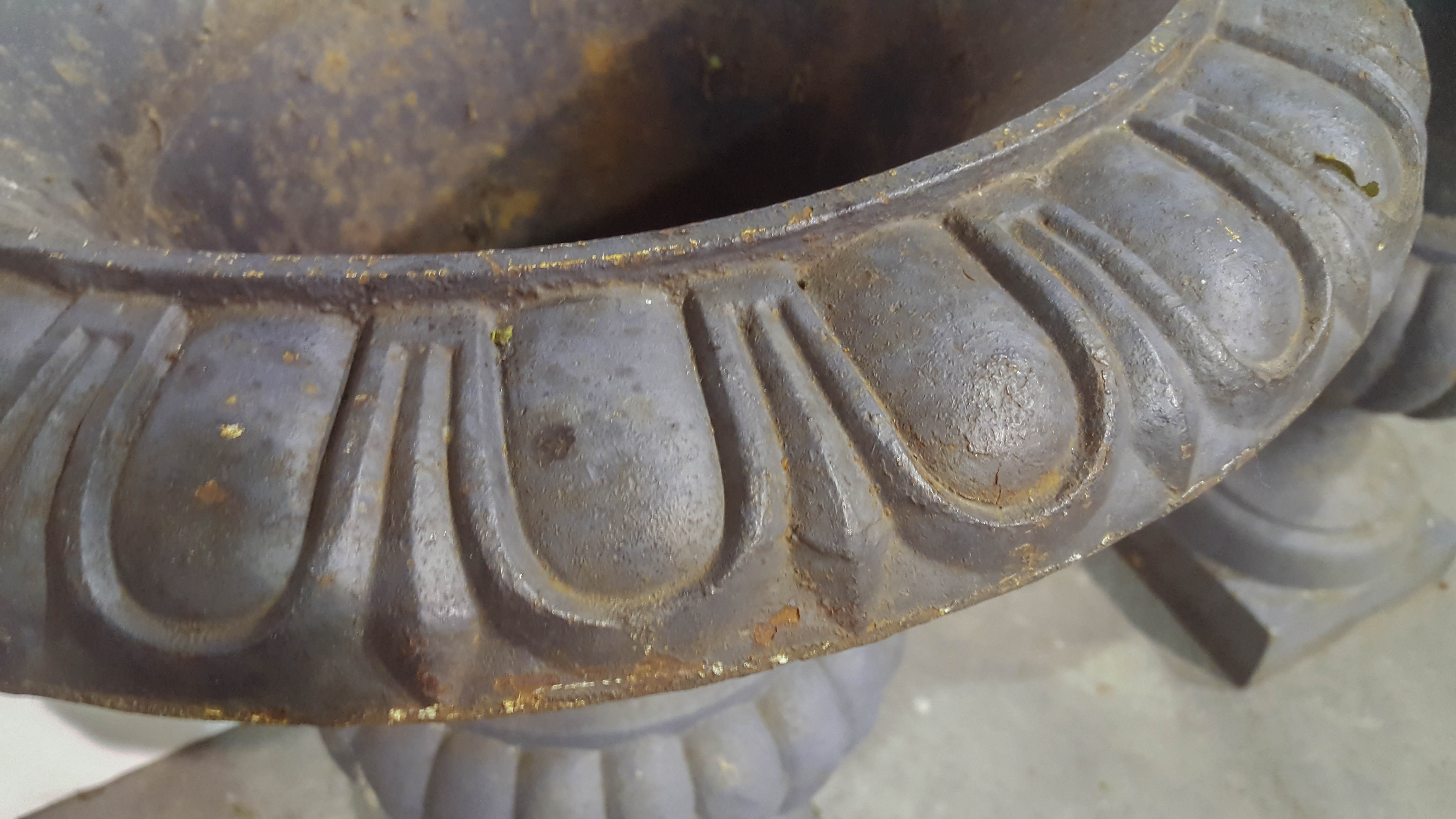 Pair of Black Iron Planters