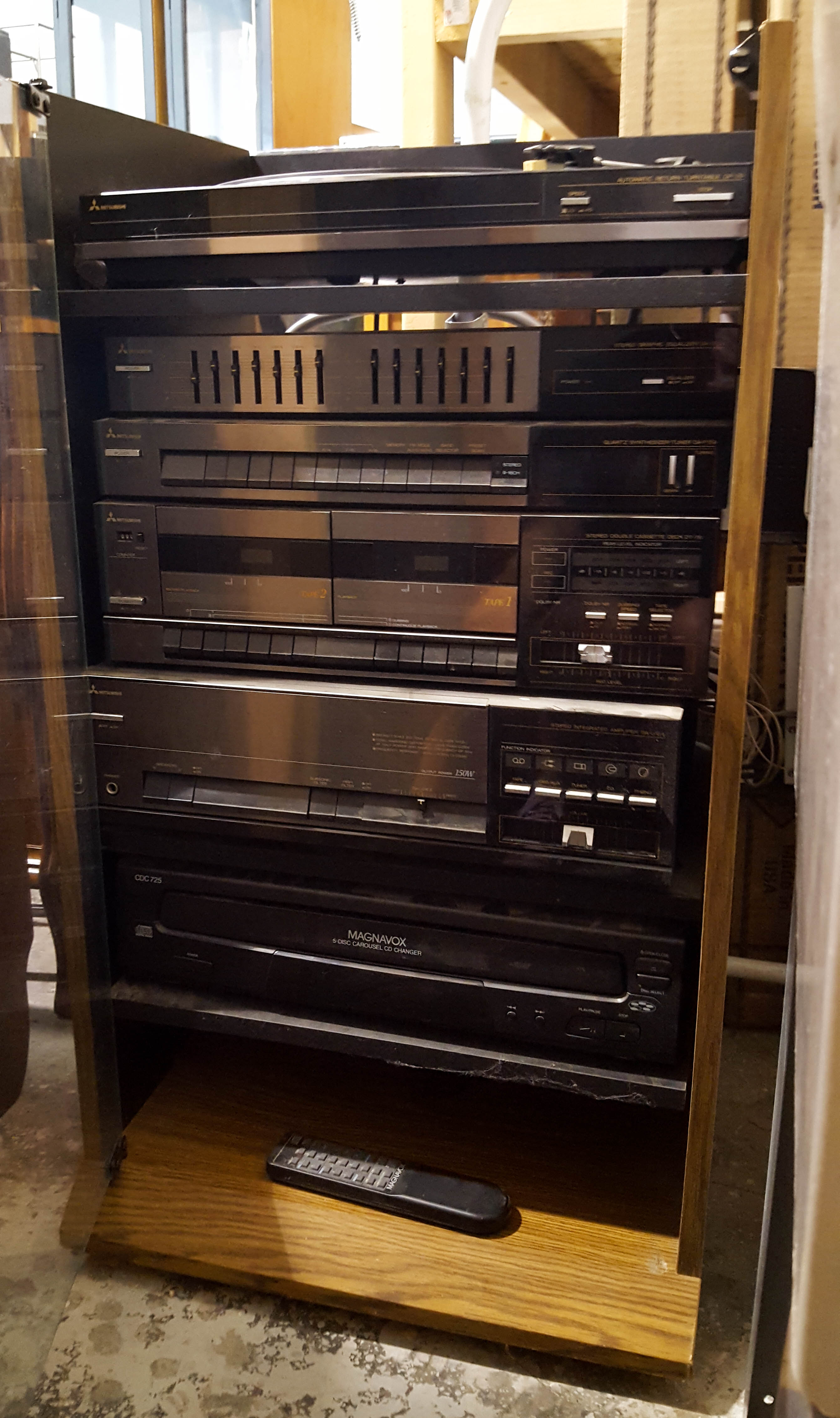 Mitsubishi Stereo Components and Cabinet