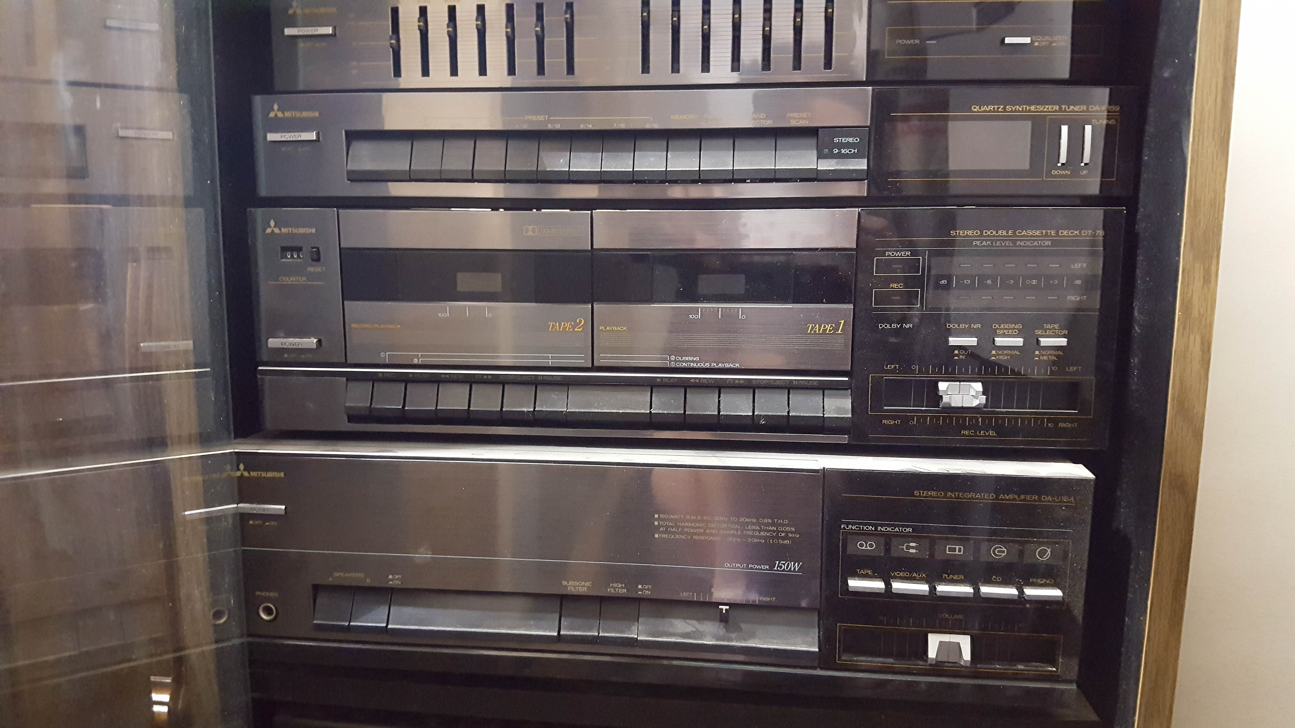 Mitsubishi Stereo Components and Cabinet