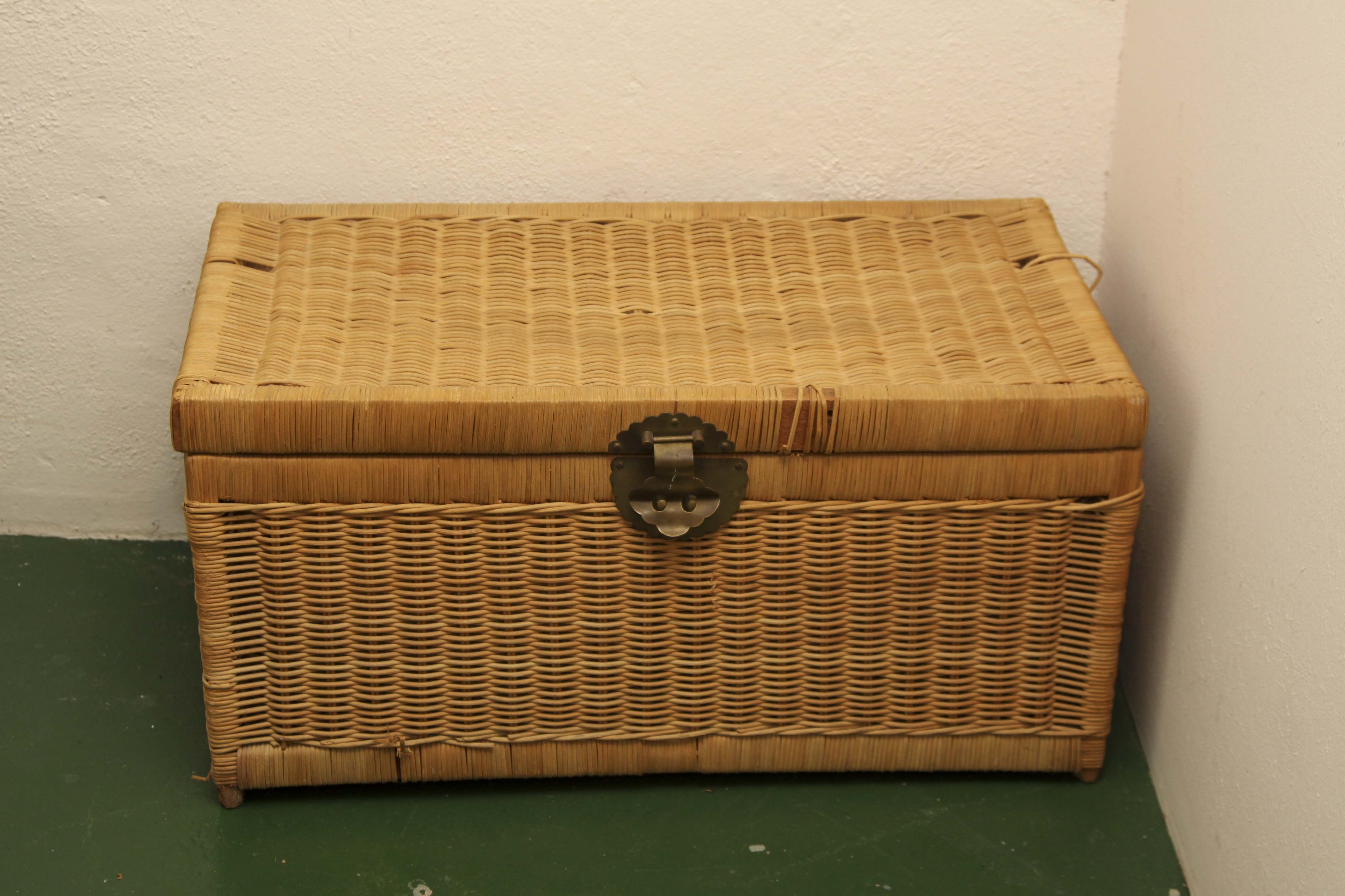 Vintage Wicker Storage Chest