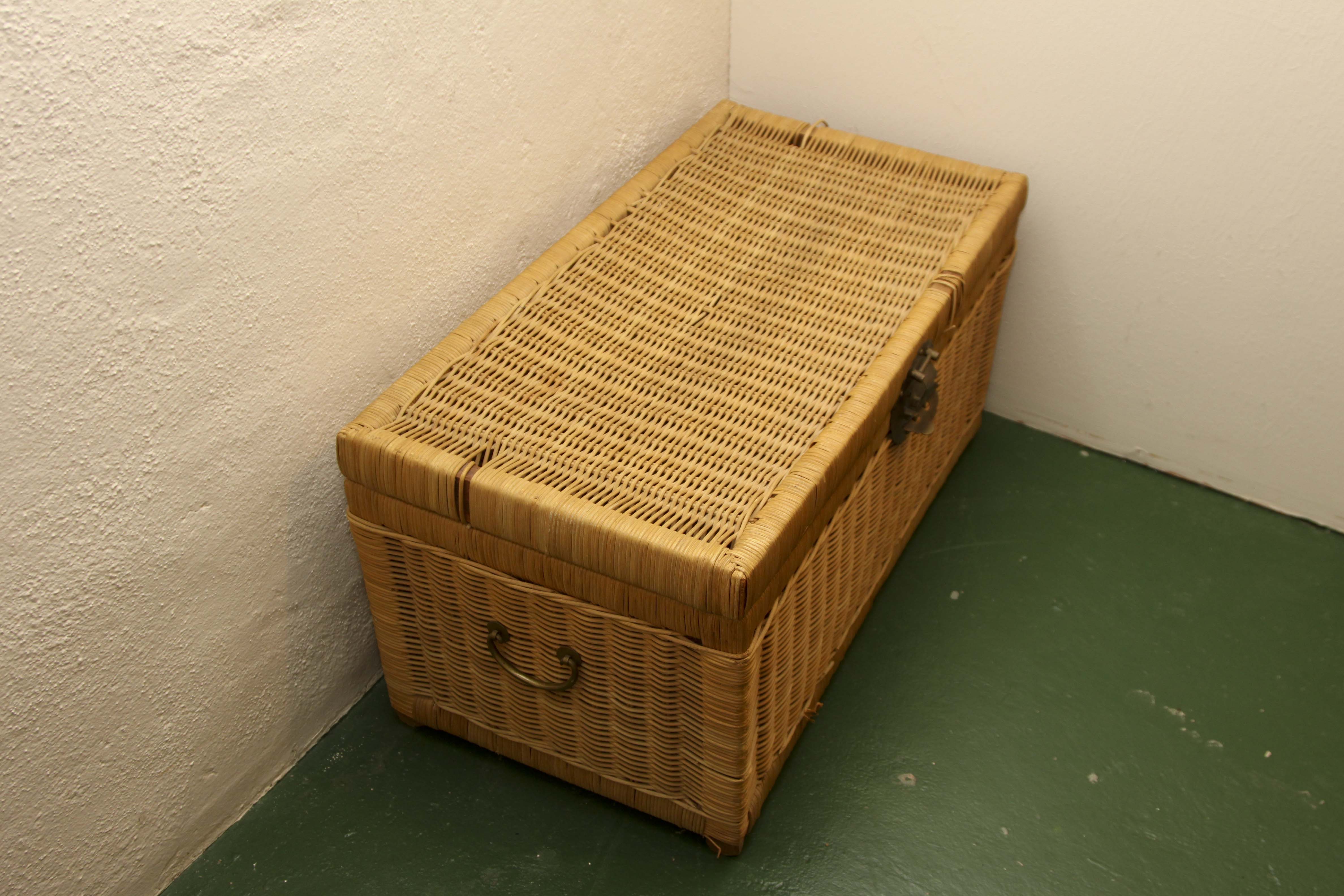 Vintage Wicker Storage Chest