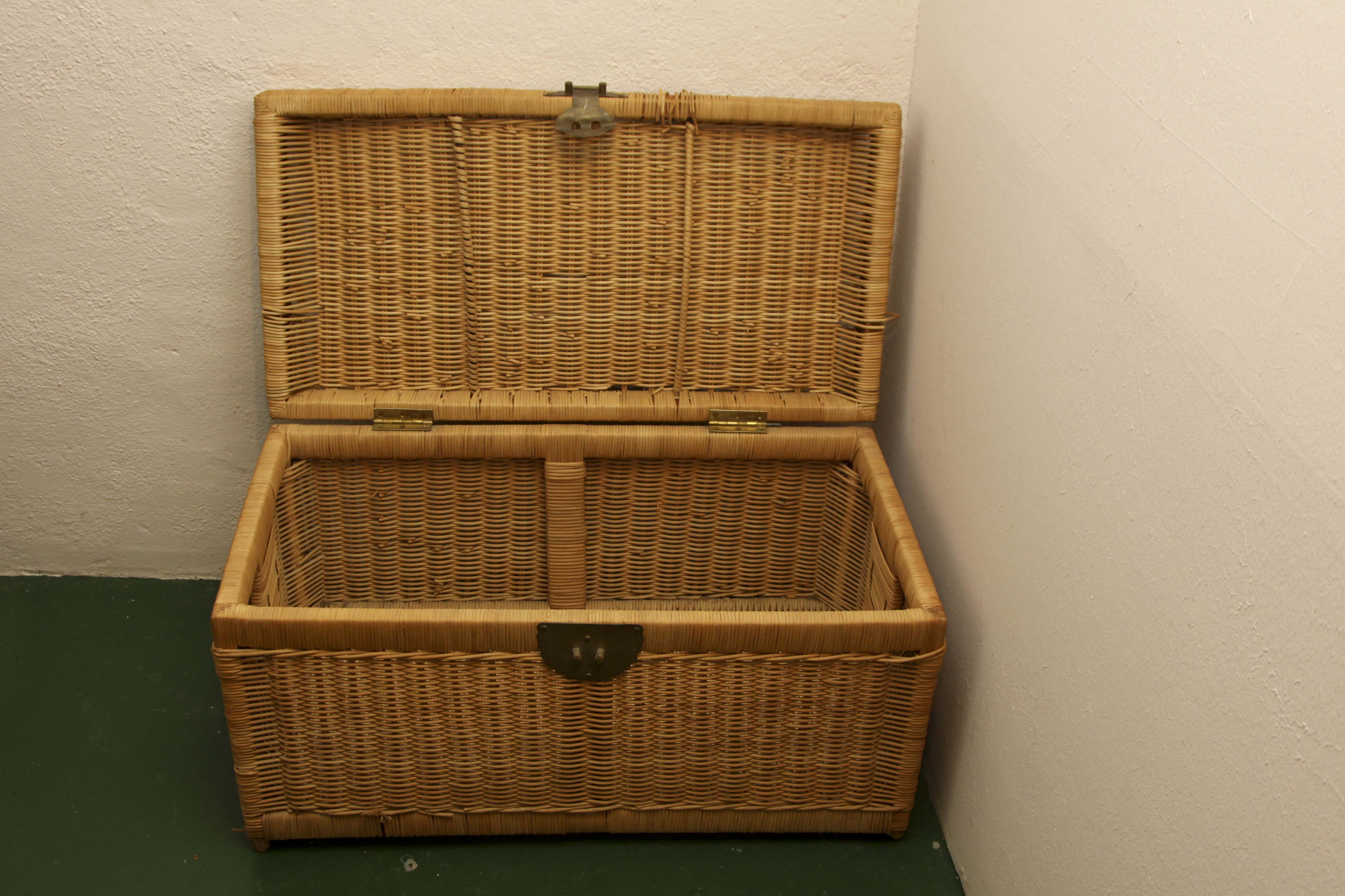 Vintage Wicker Storage Chest