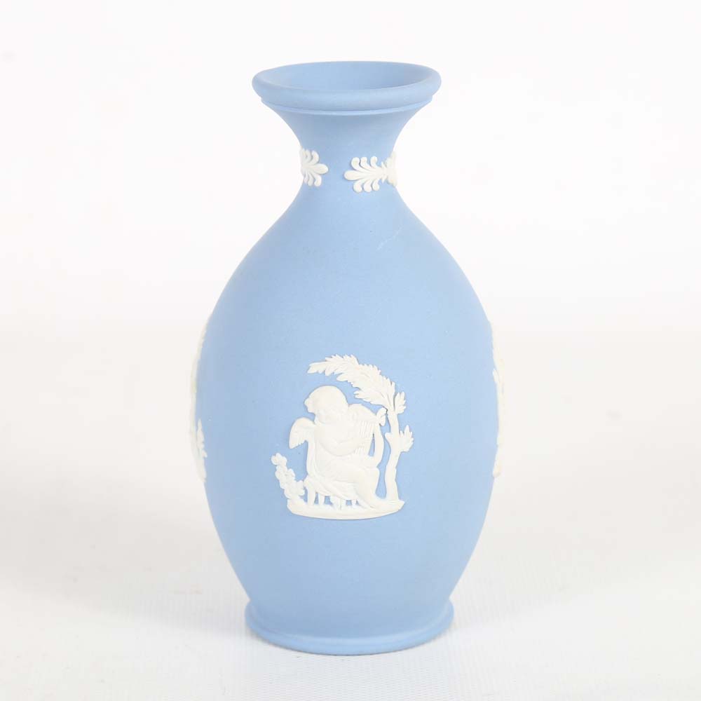 Wedgwood Blue Jasperware Bud Vase