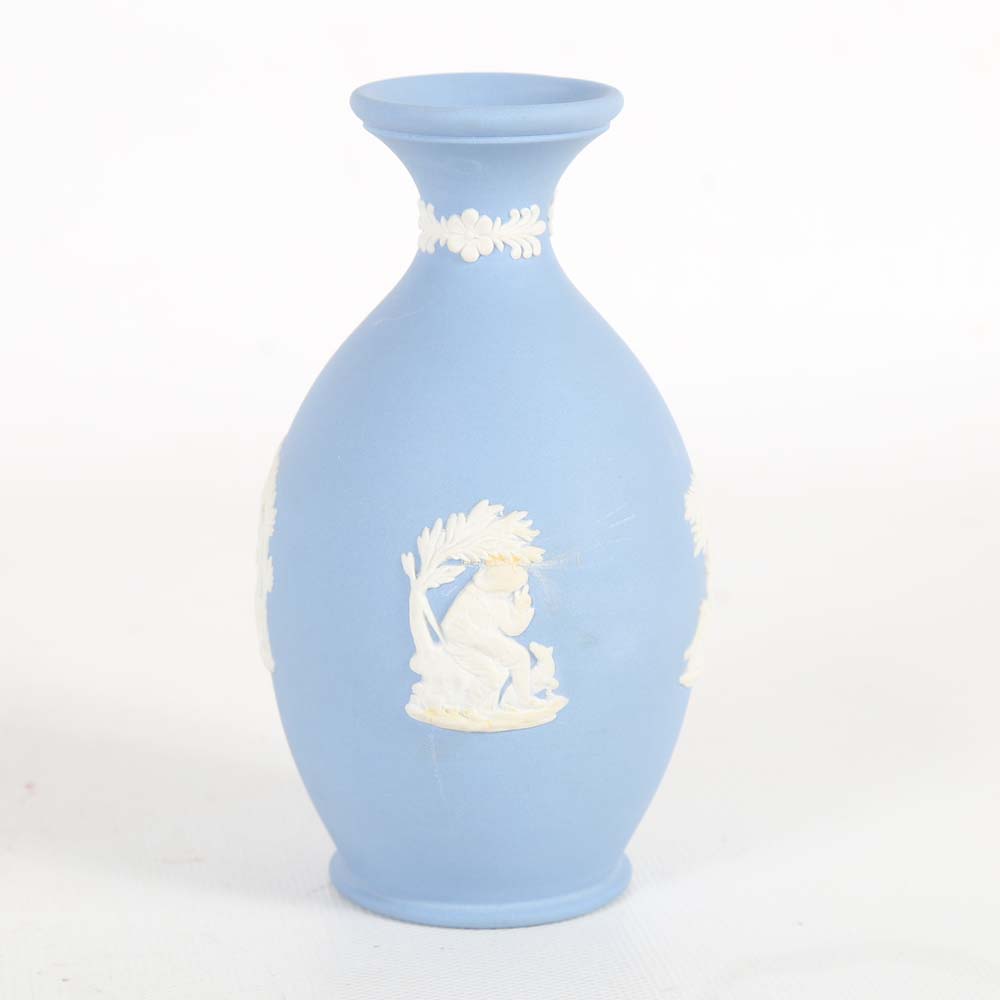 Wedgwood Blue Jasperware Bud Vase