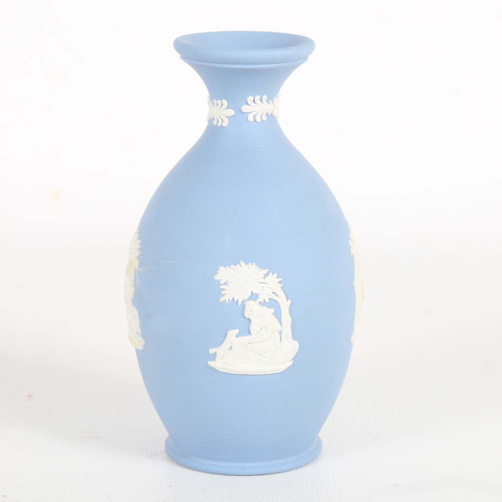 Wedgwood Blue Jasperware Bud Vase