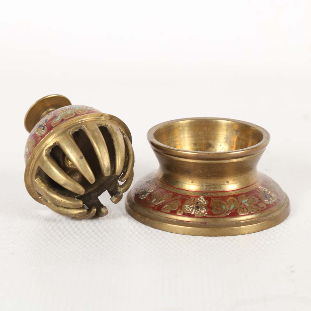 Vintage Brass Elephant Bell on Stand