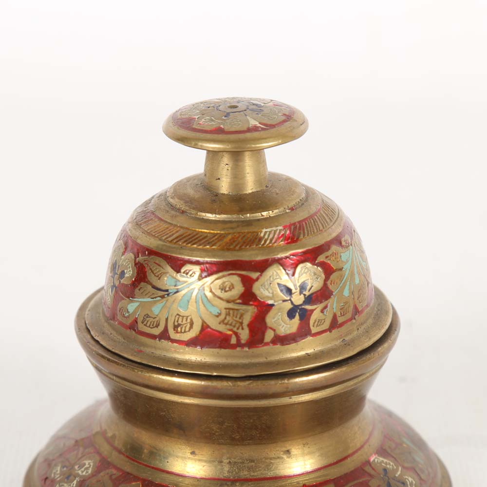 Vintage Brass Elephant Bell on Stand