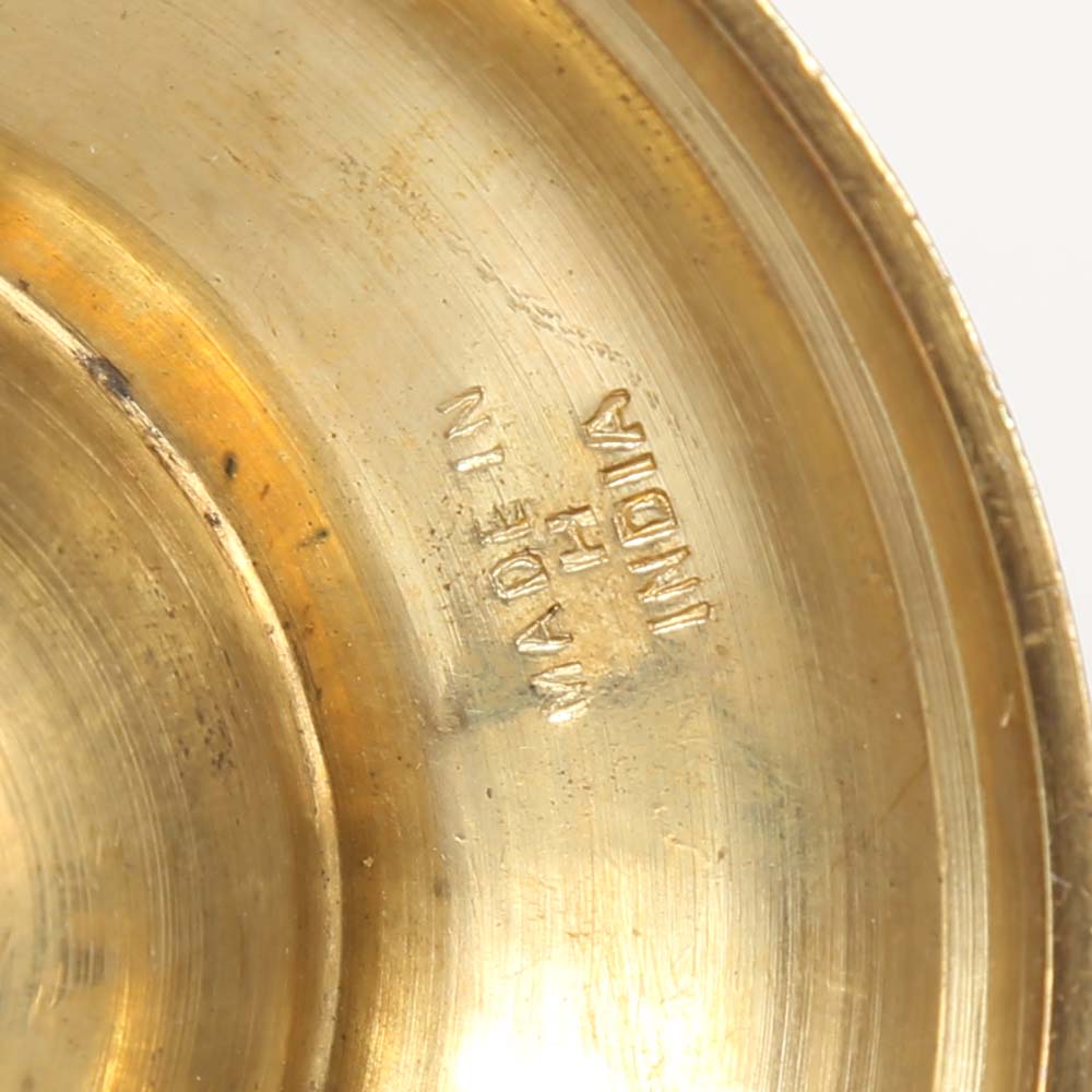 Vintage Brass Elephant Bell on Stand