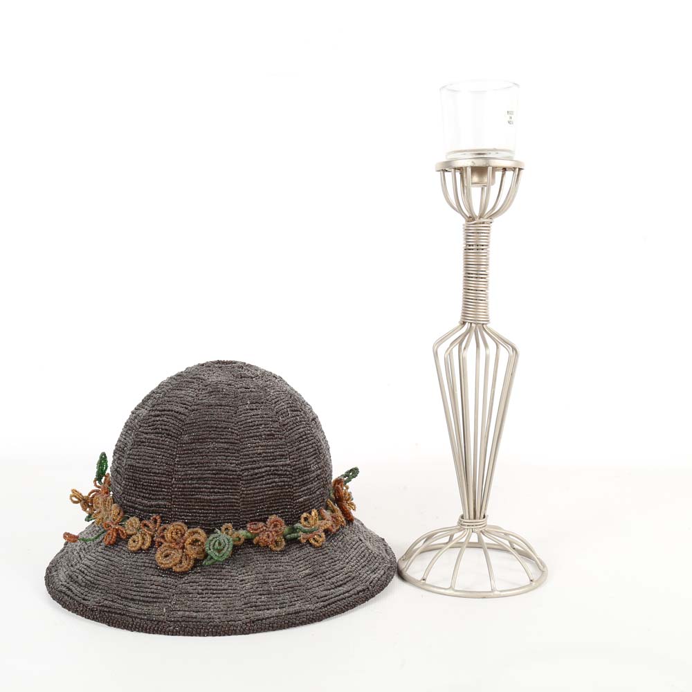 Beaded Bonnet Candle Holder