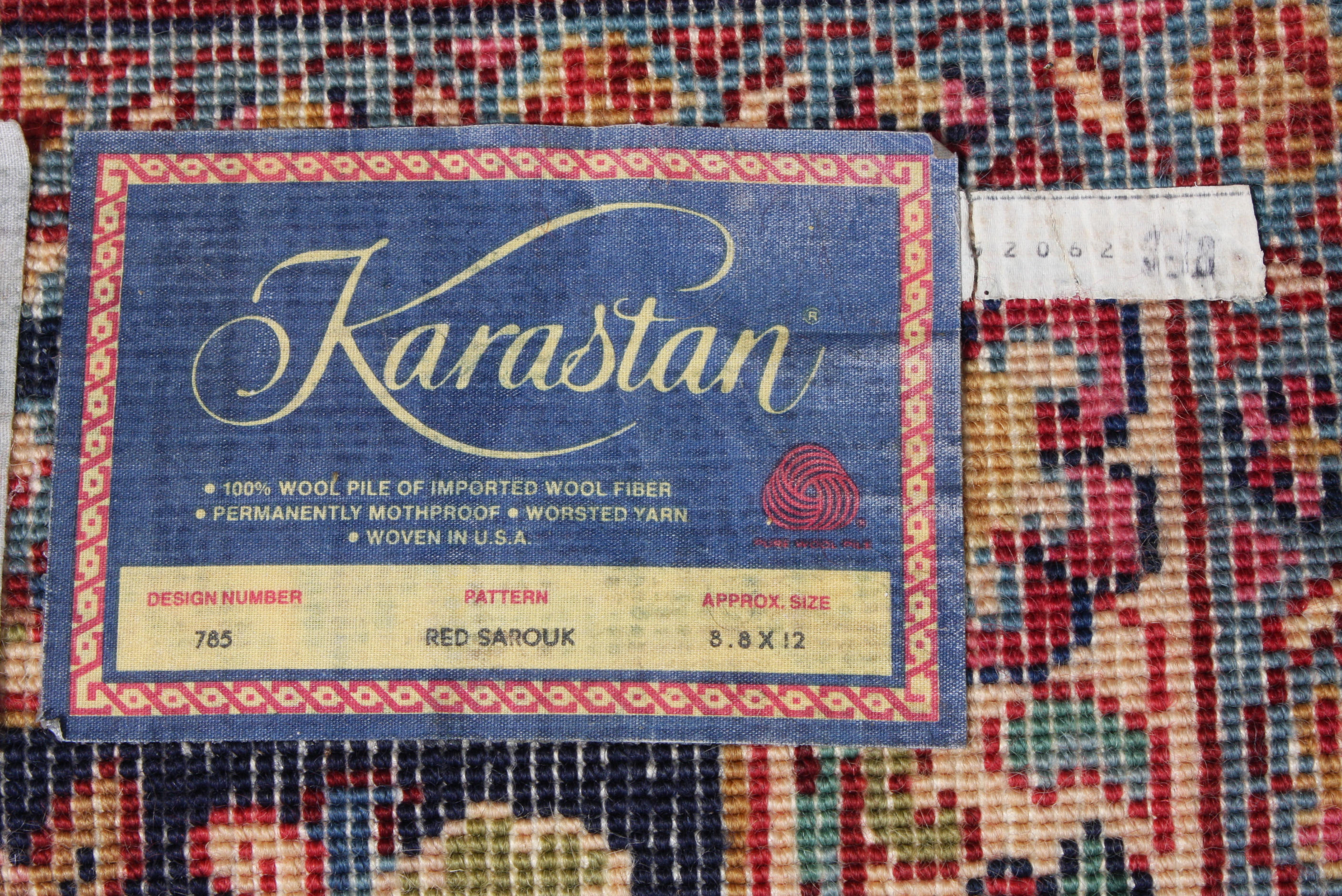 Karastan "Red Sarouk" Wool Area Rug