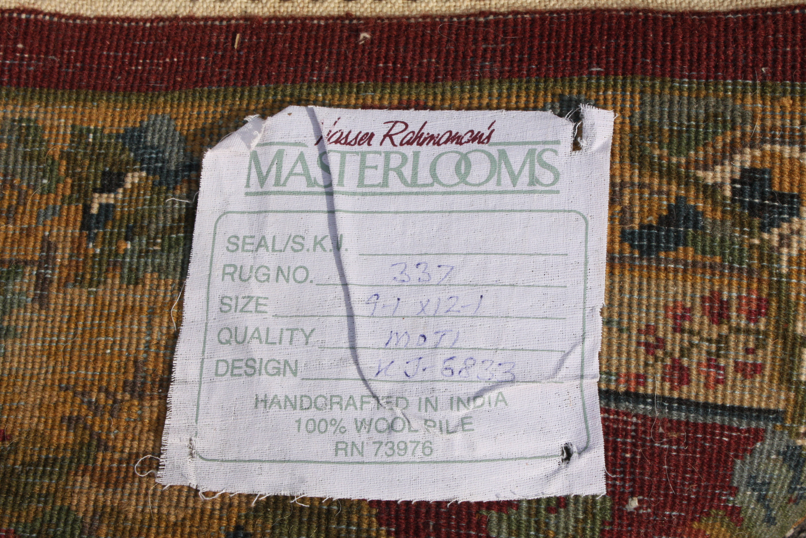 Nasser Rahmanan’s Indian Masterlooms Wool Area Rug