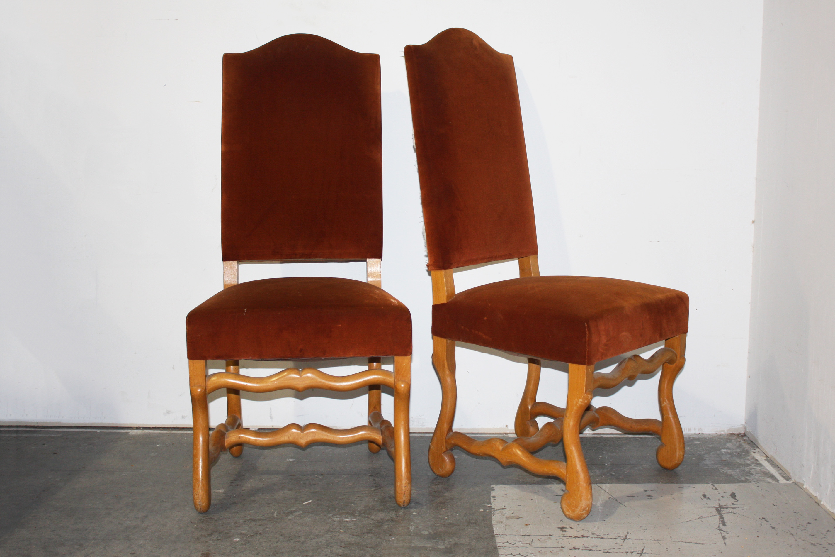 Pair of Brown Velvet Chairs