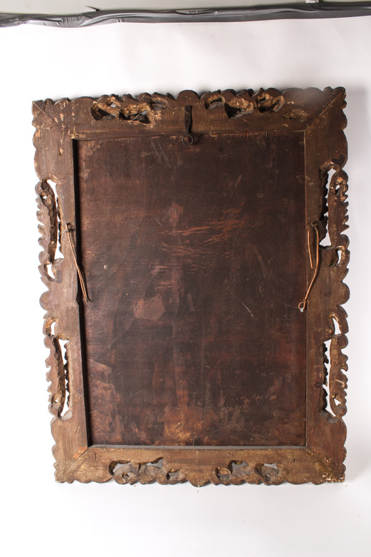 Antique Dutch-Style Floral Still Life Oil Painting in Carved Gilt Wood Frame