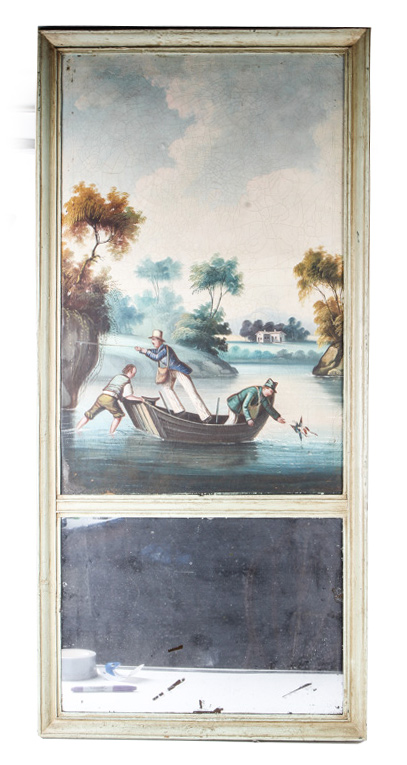 Oil Painting on Canvas of Hunters Trumeau Mirror