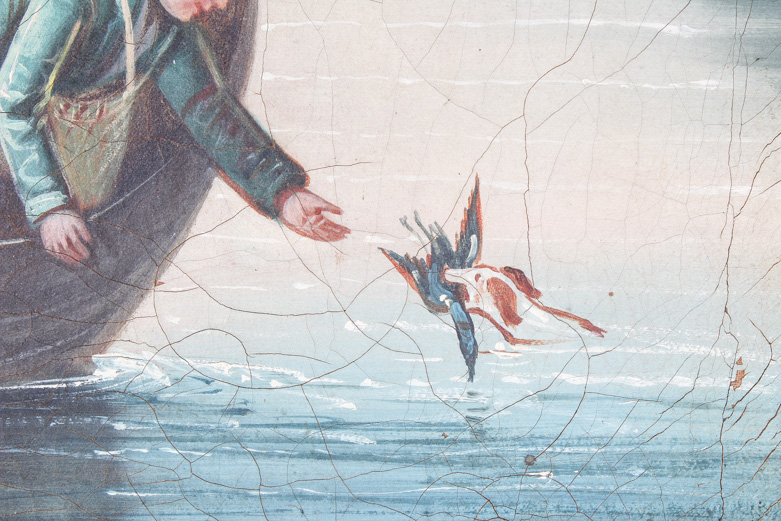 Oil Painting on Canvas of Hunters Trumeau Mirror