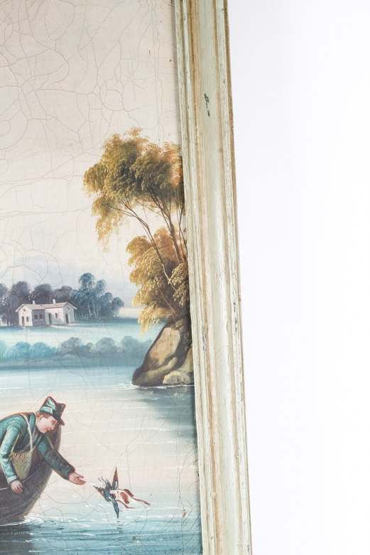 Oil Painting on Canvas of Hunters Trumeau Mirror