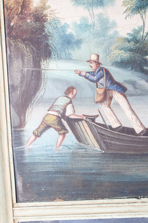 Oil Painting on Canvas of Hunters Trumeau Mirror