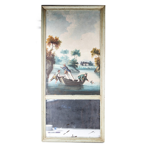 Oil Painting on Canvas of Hunters Trumeau Mirror