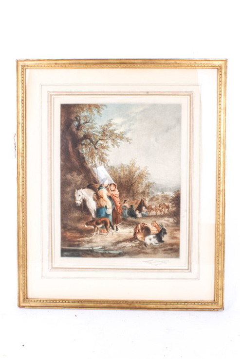 Eugene Tily Color Mezzotints on Paper After William Shaver Paintings