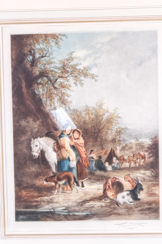 Eugene Tily Color Mezzotints on Paper After William Shaver Paintings