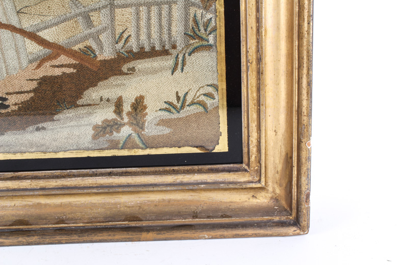 Antique Framed Regency Needlework Picture